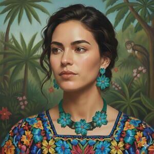 Mexican earrings chaquira  VERDE AZUL aretes como en la segunda foto